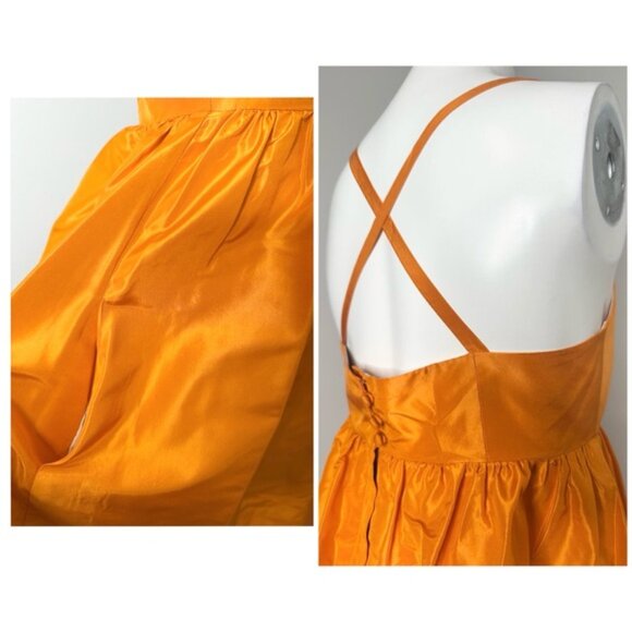J CREW A LINE ORANGE SILK DRESS W/ POCKETS-SIZE  6 -PRELOVED - Picture 6 of 8